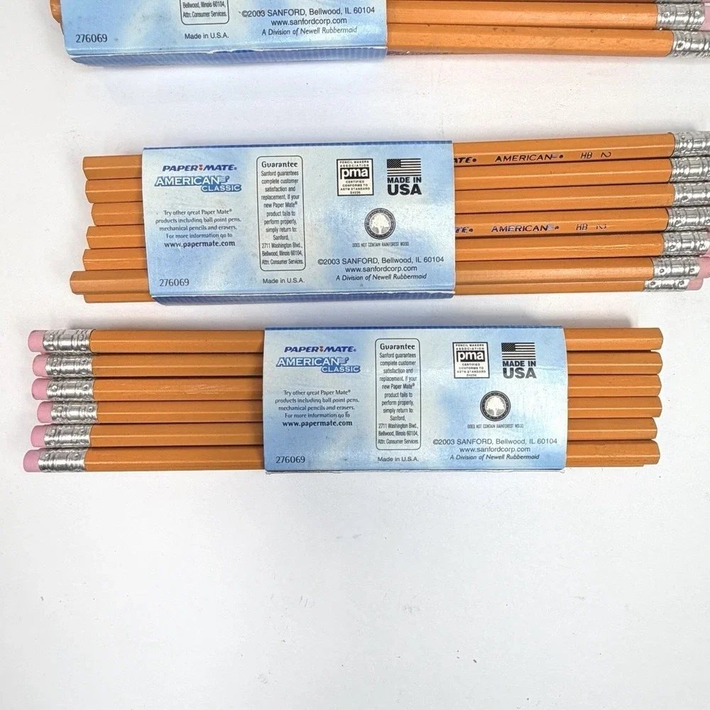 VTG 2003 NEW LOT of 3 Packs (36)Paper Mate American Classic Wood Pencils HB #2